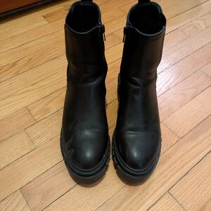 Black Ankle Boots with Zipper